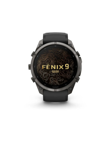 Garmin fēnix 9 Pro su Black Pebble Grey silikoniniu dirželiu