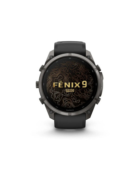 Garmin fēnix 9 Pro su Black Pebble Grey silikoniniu dirželiu