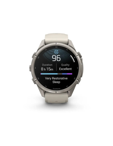 Garmin fēnix 9 Pro su Fog Grey Dark Sandstone silikoniniu dirželiu