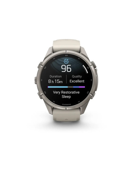Garmin fēnix 9 Pro su Fog Grey Dark Sandstone silikoniniu dirželiu
