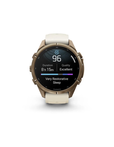 Garmin fēnix 9 Pro su Cream French Grey silikoniniu dirželiu