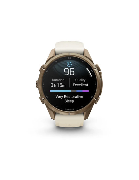 Garmin fēnix 9 Pro su Cream French Grey silikoniniu dirželiu