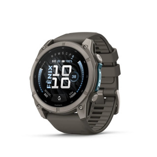 Garmin Fenix 9 51mm – Titano spalvos su akmenėlių su pilku dirželiu