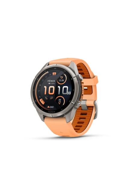 Garmin fēnix 9 Pro 43 mm inReach Titanium Shell Pink Autumn Orange laikrodis