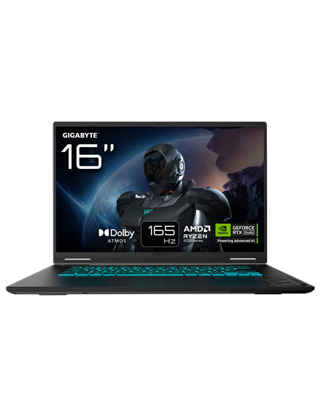 Gigabyte A16 GAMING 3VHK3EEC93SH | Black Steel | 16 " | IPS | QHD+ | 2560 x 1600 pixels | 165 Hz | AMD Ryzen 7 | 260 | 16 GB | 