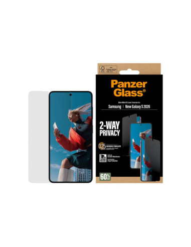 PanzerGlass 2-Way Privacy Screen Protector Samsung New Galaxy S26 | Ultra-Wide Fit w. EasyAligner | PanzerGlass