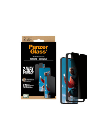 PanzerGlass 2-Way Privacy Screen Protector Samsung New Galaxy S26 | Ultra-Wide Fit w. EasyAligner | PanzerGlass