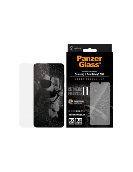 PanzerGlass Ceramic Screen Protector Samsung New Galaxy S26 | Ultra-Wide Fit w. EasyAligner | PanzerGlass
