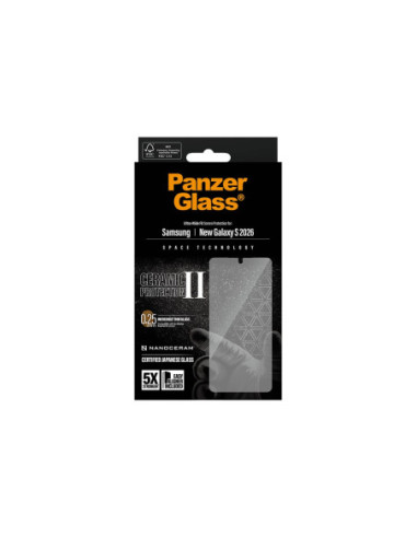 PanzerGlass Ceramic Screen Protector Samsung New Galaxy S26 | Ultra-Wide Fit w. EasyAligner | PanzerGlass