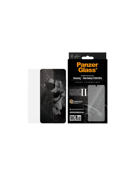 PanzerGlass Ceramic Screen Protector Samsung New Galaxy S26 Ultra | Ultra-Wide Fit w. EasyAligner | PanzerGlass