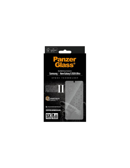 PanzerGlass Ceramic Screen Protector Samsung New Galaxy S26 Ultra | Ultra-Wide Fit w. EasyAligner | PanzerGlass