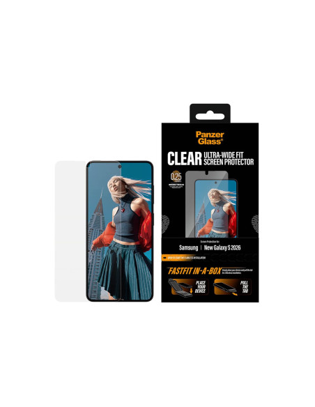 PanzerGlass Screen Protector Samsung New Galaxy S26 | Ultra-Wide Fit w. FASTFIT IN-A-BOX | PanzerGlass