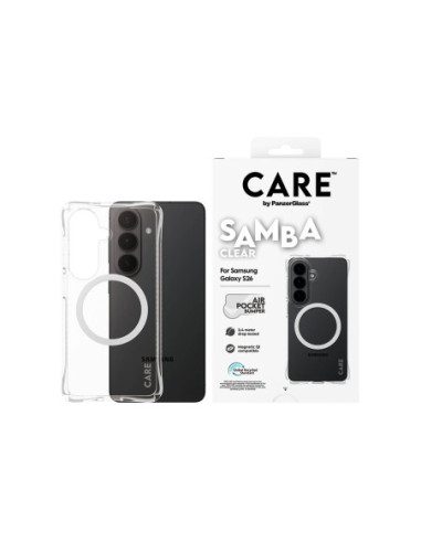 CARE by PanzerGlass Samba Case Transparent w. White Qi Samsung New Galaxy S26 | PanzerGlass