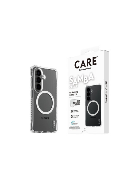 CARE by PanzerGlass Samba Case Transparent w. White Qi Samsung New Galaxy S26 | PanzerGlass