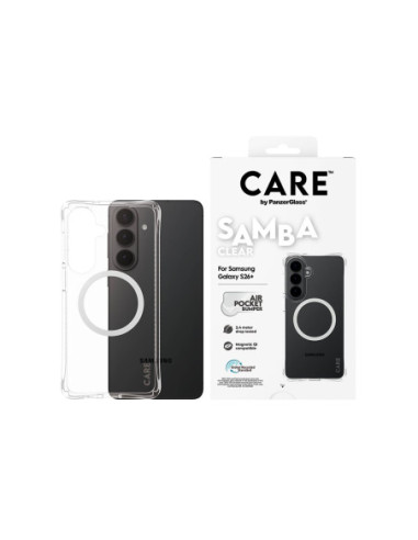 CARE by PanzerGlass Samba Case Transparent w. White Qi Samsung New Galaxy S26 Plus | PanzerGlass