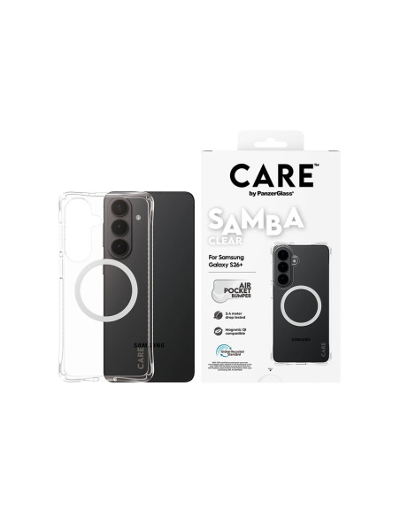 CARE by PanzerGlass Samba Case Transparent w. White Qi Samsung New Galaxy S26 Plus | PanzerGlass