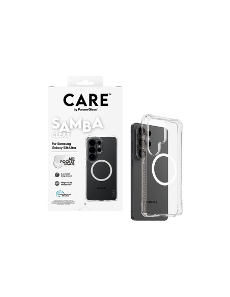 CARE by PanzerGlass Samba Case Transparent w. White Qi Samsung New Galaxy S26 Ultra | PanzerGlass