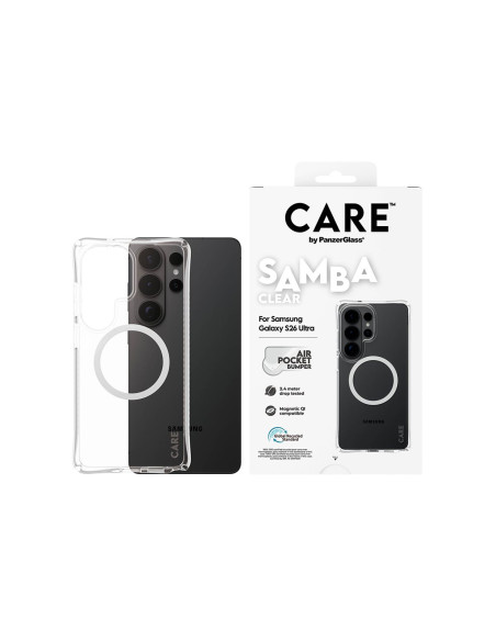 CARE by PanzerGlass Samba Case Transparent w. White Qi Samsung New Galaxy S26 Ultra | PanzerGlass