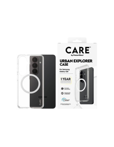 CARE by PanzerGlass Urban Explorer Case Transparent w. White Qi Samsung New Galaxy S26 | PanzerGlass