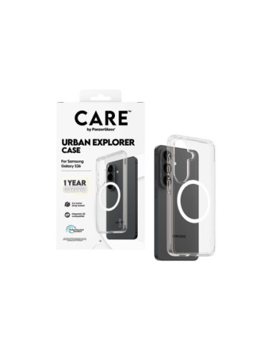 CARE by PanzerGlass Urban Explorer Case Transparent w. White Qi Samsung New Galaxy S26 | PanzerGlass