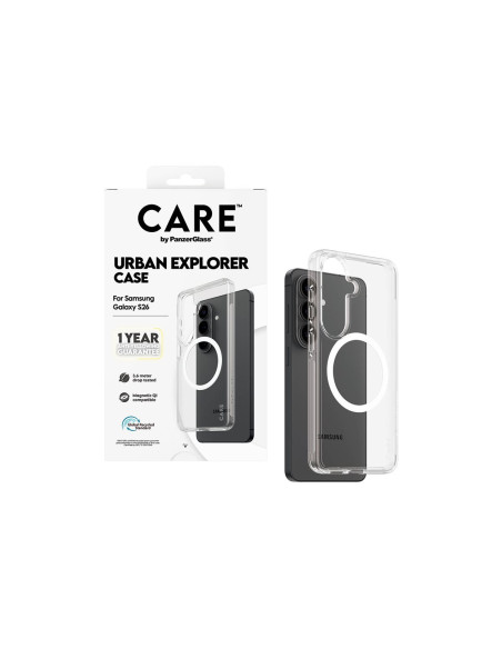 CARE by PanzerGlass Urban Explorer Case Transparent w. White Qi Samsung New Galaxy S26 | PanzerGlass