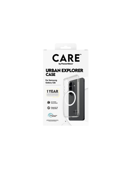 CARE by PanzerGlass Urban Explorer Case Transparent w. White Qi Samsung New Galaxy S26 | PanzerGlass