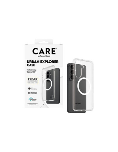 CARE by PanzerGlass Urban Explorer Case Transparent w. White Qi Samsung New Galaxy S26 Plus | PanzerGlass