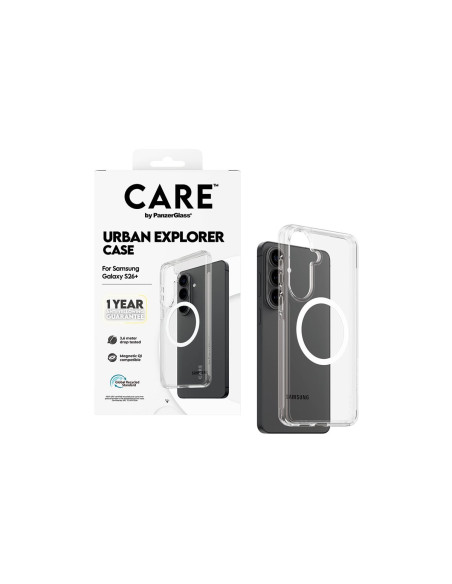 CARE by PanzerGlass Urban Explorer Case Transparent w. White Qi Samsung New Galaxy S26 Plus | PanzerGlass