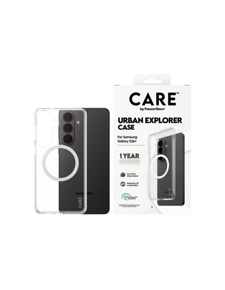 CARE by PanzerGlass Urban Explorer Case Transparent w. White Qi Samsung New Galaxy S26 Plus | PanzerGlass
