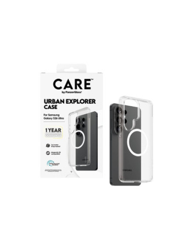 CARE by PanzerGlass Urban Explorer Case Transparent w. White Qi Samsung New Galaxy S26 Ultra | PanzerGlass
