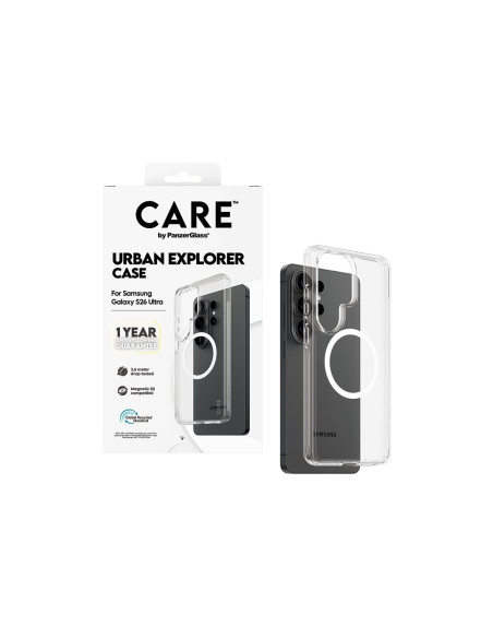 CARE by PanzerGlass Urban Explorer Case Transparent w. White Qi Samsung New Galaxy S26 Ultra | PanzerGlass