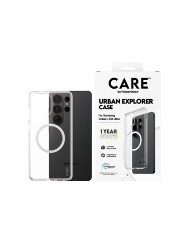 CARE by PanzerGlass Urban Explorer Case Transparent w. White Qi Samsung New Galaxy S26 Ultra | PanzerGlass