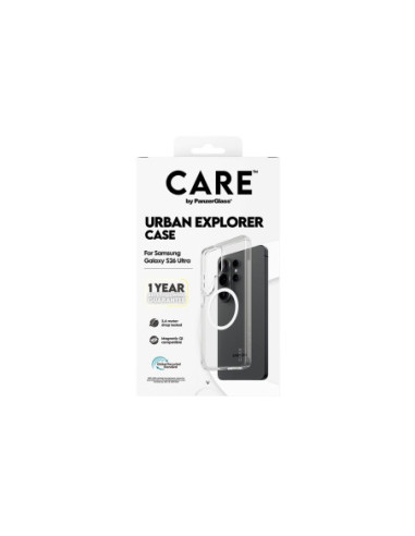 CARE by PanzerGlass Urban Explorer Case Transparent w. White Qi Samsung New Galaxy S26 Ultra | PanzerGlass