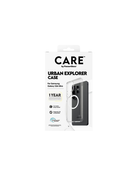 CARE by PanzerGlass Urban Explorer Case Transparent w. White Qi Samsung New Galaxy S26 Ultra | PanzerGlass