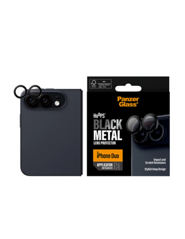 PanzerGlass Hoops | Camera Lens | Apple | iPhone Duo | Metal/Silicone | Black