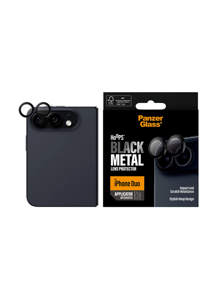 PanzerGlass Hoops | Camera Lens | Apple | iPhone Duo | Metal/Silicone | Black