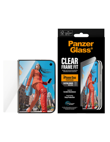 PanzerGlass FrameFit w. EasyAligner | Screen protector | Apple | iPhone Duo | Glass | Transparent