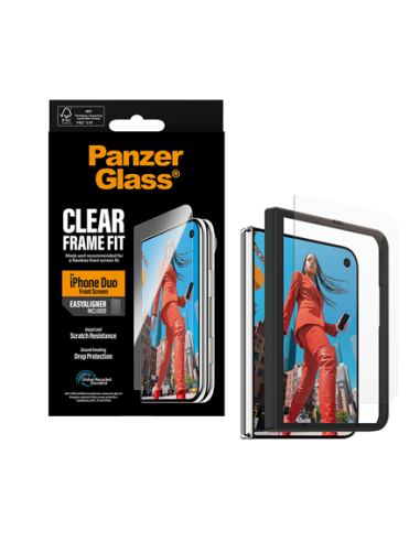 PanzerGlass FrameFit w. EasyAligner | Screen protector | Apple | iPhone Duo | Glass | Transparent