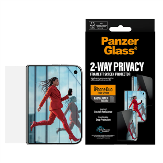 PanzerGlass Privacy w. EasyAligner | Screen protector | Apple | iPhone Duo | Glass | Transparent