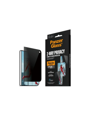 PanzerGlass Privacy w. EasyAligner | Screen protector | Apple | iPhone Duo | Glass | Transparent