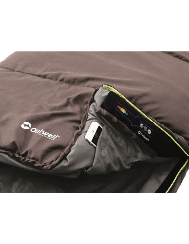 Outwell Campion Lux, Sleeping bag, 225 x 140 cm, 5/-1/-16 °C, Brown