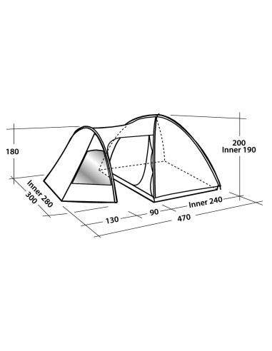 Easy Camp Tent Eclipse 500 5 person(s), Green