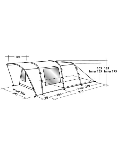 Easy Camp Tent Palmdale 400 4 person(s), Grey/Green